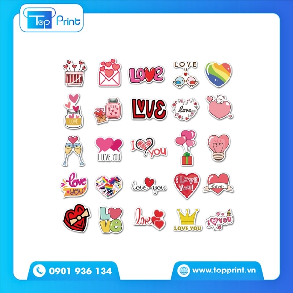 Sticker T&igrave;nh Y&ecirc;u In Ấn Chuy&ecirc;n Nghiệp Tại Topprint