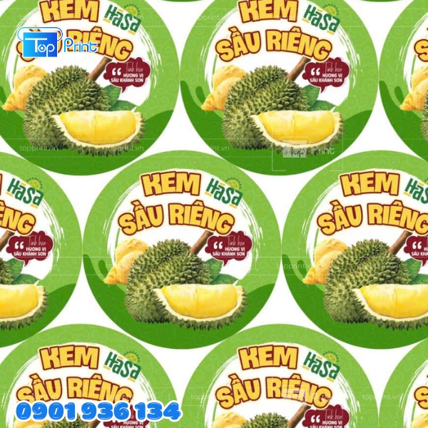 Tem Nhãn Sầu Riêng Cao Cấp – In Offset Sắc Nét