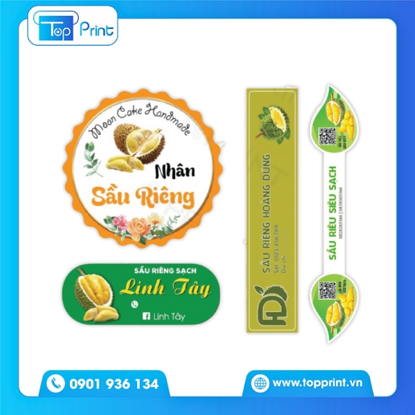 Mẫu Tem Sầu Riêng Tối Giản – Sang Trọng & Dễ Nhận Diện
