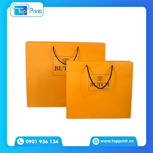 Túi Giấy Cam In Theo Mẫu – Phù Hợp Shop Online