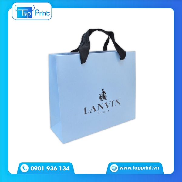In túi giấy xanh ép kim logo tại Topprint