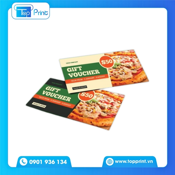 Mẫu voucher ăn uống tặng kèm hóa đơn