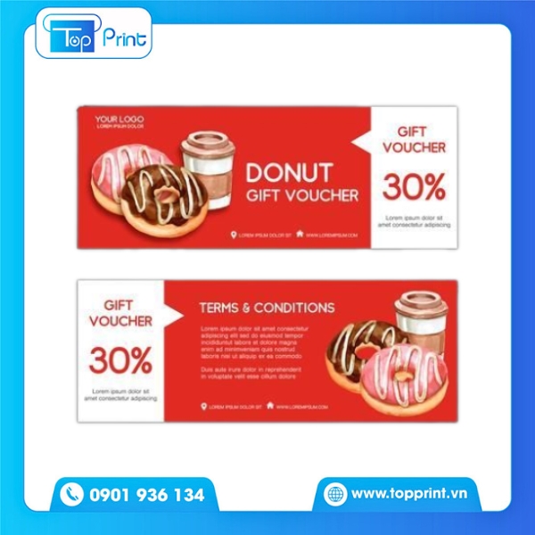 Mẫu voucher ăn uống với hình ảnh món ăn hấp dẫn