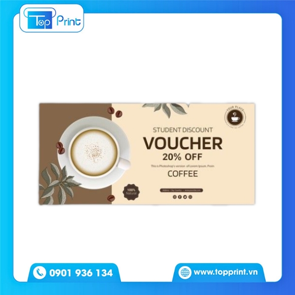 Thiết Kế Voucher Cà Phê Có Logo Thương Hiệu