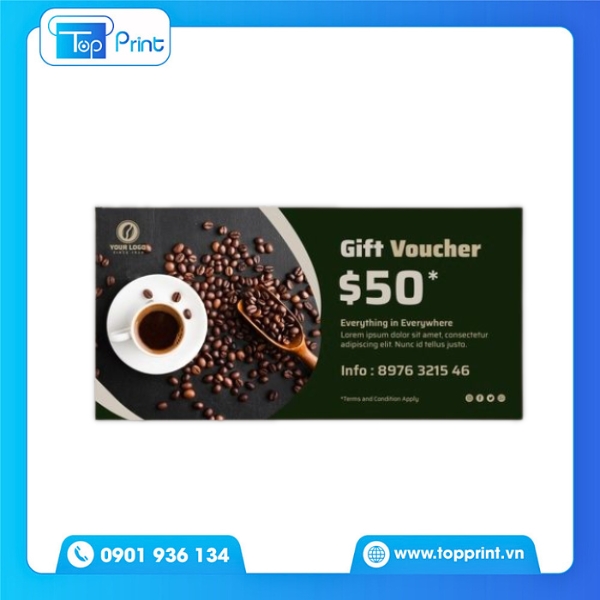 In Voucher Cà Phê Cho Quán Trẻ Trung
