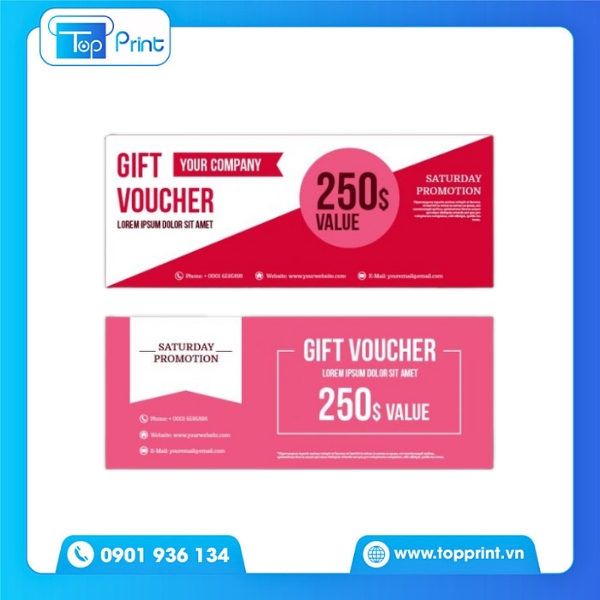 Thiết kế voucher giảm giá nổi bật, phù hợp thương hiệu
