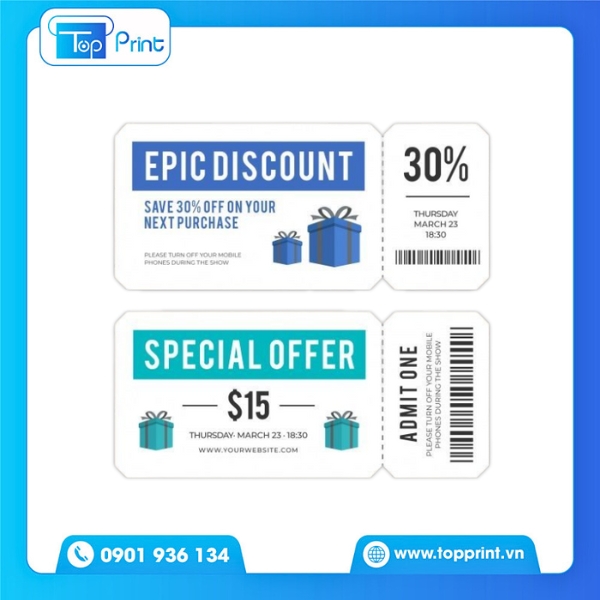 Dịch vụ in voucher giảm giá chất lượng tại Topprint