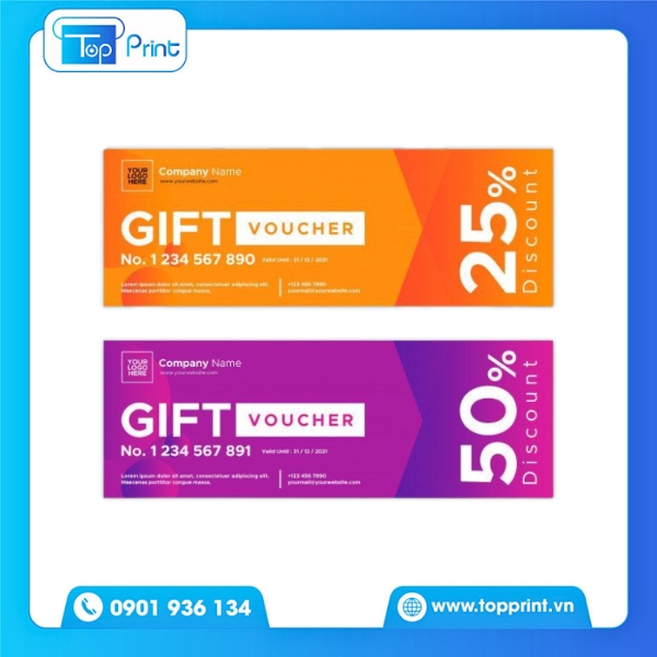 Voucher giảm giá spa cao cấp được in sắc nét