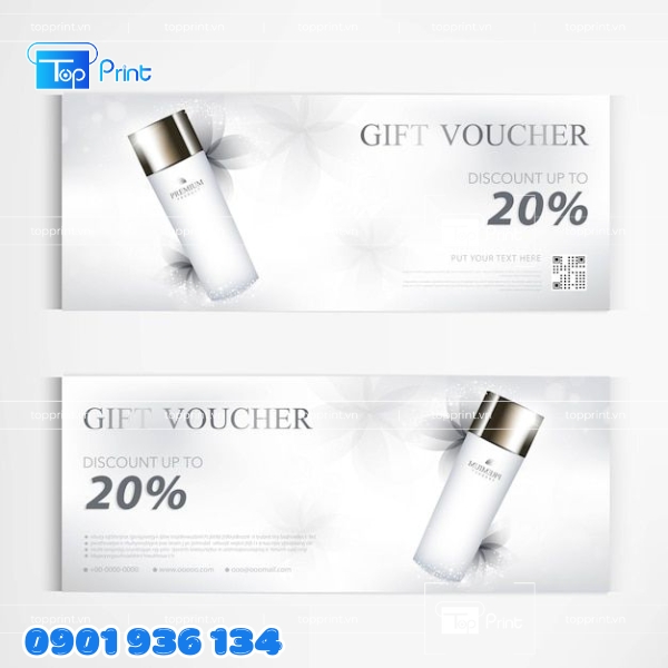 Thiết Kế Voucher Mỹ Phẩm Có Hoa Văn Trang Trí