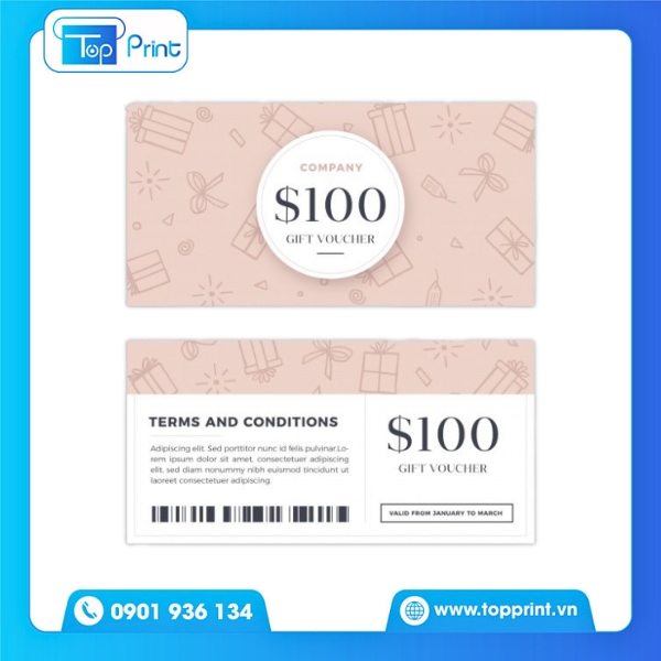 Mẫu Voucher Mỹ Phẩm Sang Trọng In Giấy Couches