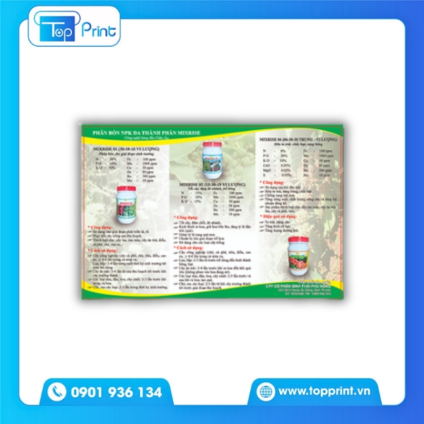 Mẫu brochure phân bón đẹp, giá thành hợp lý