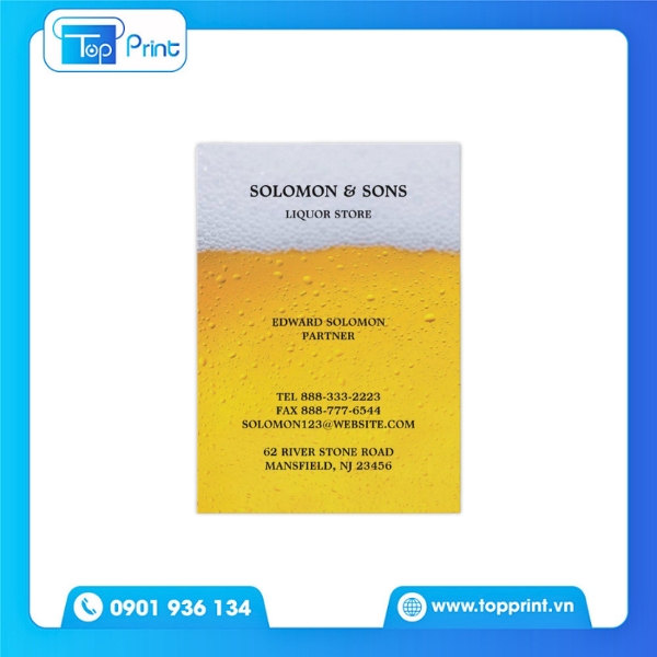 Mẫu card visit quán nhậu dành cho chuỗi quán bia cao cấp