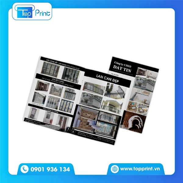 In catalogue cửa sắt với hiệu ứng UV định hình sang trọng