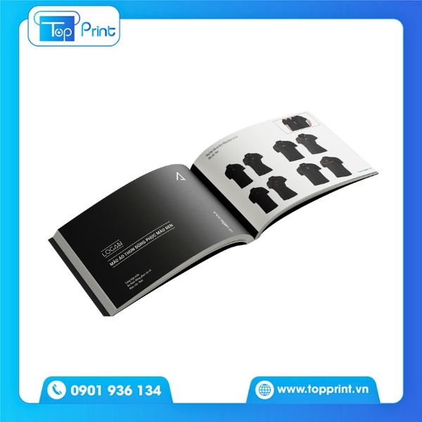 Catalogue đồng phục in trên giấy couche định lượng cao