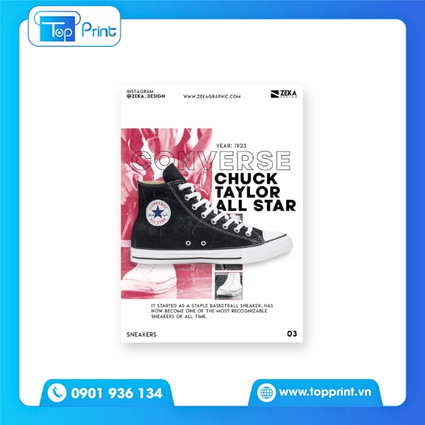 Catalogue giày in màu chuẩn, sắc nét từng chi tiết