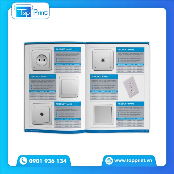 Mẫu catalogue thiết bị điện do Topprint thiết kế