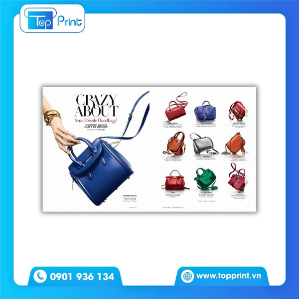 In catalogue túi xách bìa cứng chất lượng cao Topprint