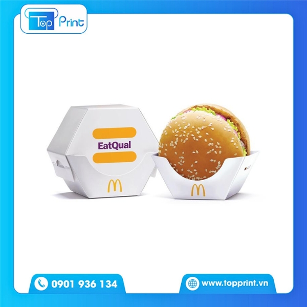 Hộp giấy đựng hamburger kraft in logo thương hiệu