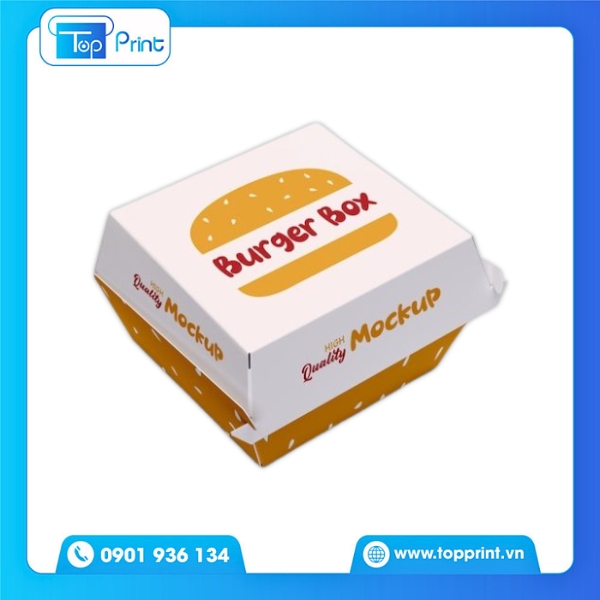 Mẫu hộp giấy đựng hamburger in số lượng lớn giá tốt