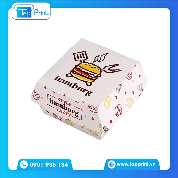 In hộp giấy đưng hamburger ấn tượng tại Topprint