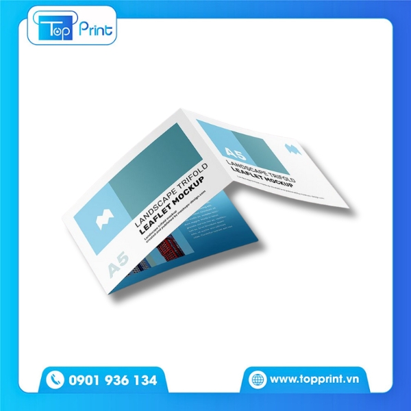 Mẫu Brochure Kích Thước A5 Màu Xanh Đẹp Mắt