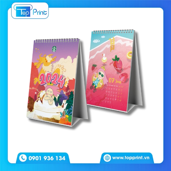 Mẫu lịch để bàn chữ M gấp gọn dễ dàng