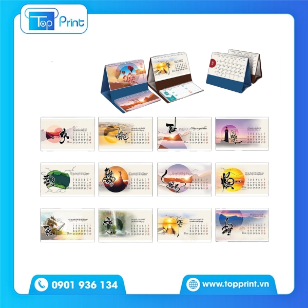Mẫu lịch để bàn Topprint – chất lượng, đa dạng