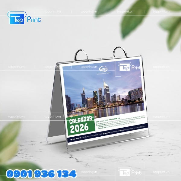 Mẫu lịch để bàn phong cách tối giản, hiện đại