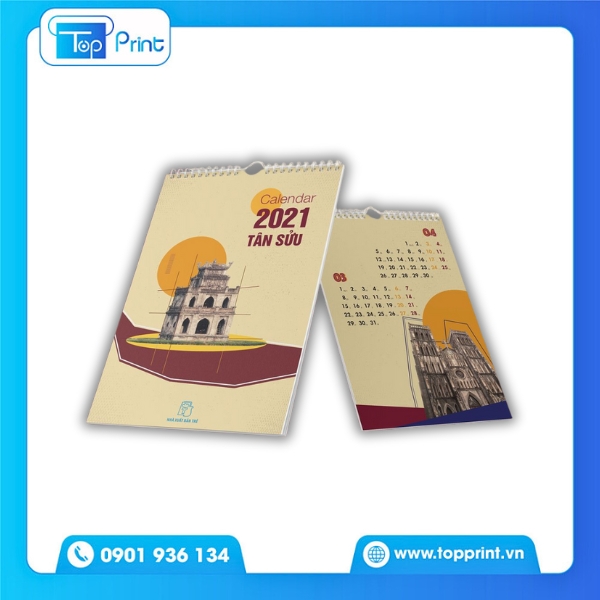 Mẫu lịch treo tường 1 tờ phong cảnh Việt Nam