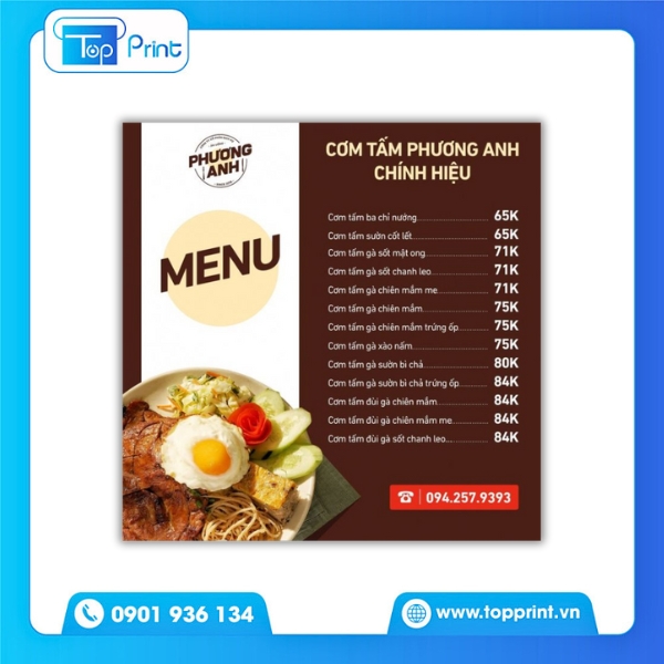 Menu Cơm Tấm
