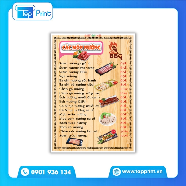In menu đồ nướng k&egrave;m QR code &ndash; Xu hướng hiện đại