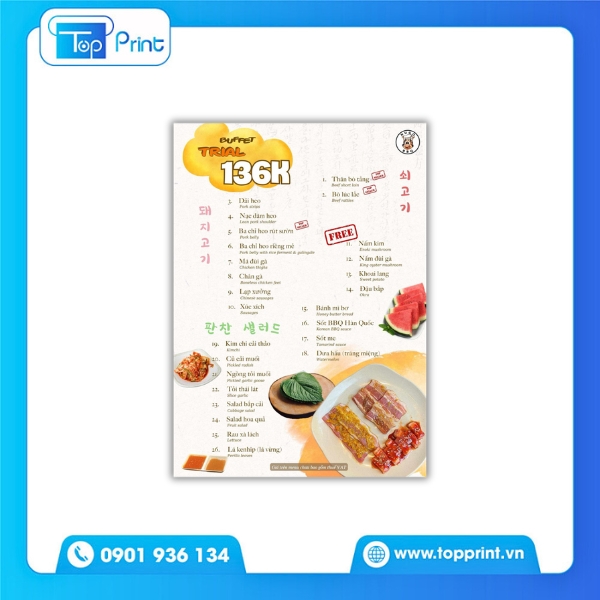 Mẫu menu nướng xi&ecirc;n que &ndash; Đẹp, rẻ, bền