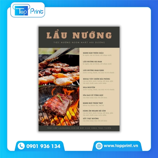 Thiết kế menu buffet nướng &ndash; Layout tối ưu m&oacute;n ăn