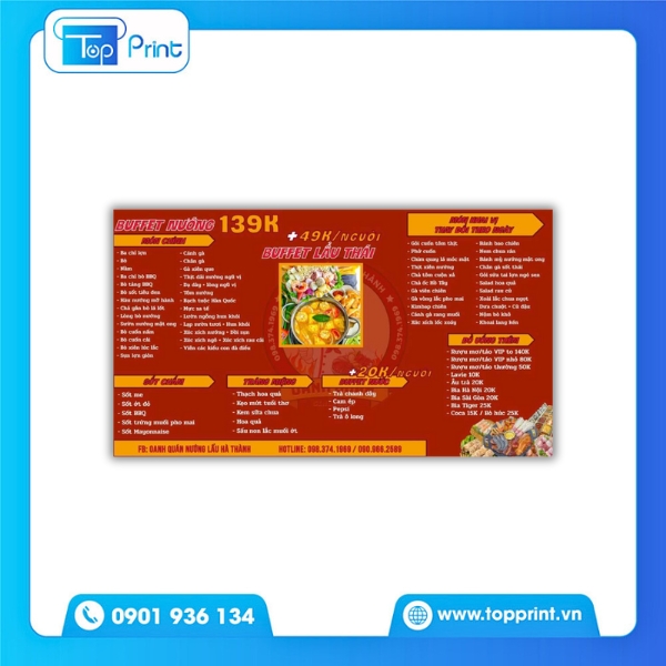 Menu đồ nướng thiết kế chuy&ecirc;n nghiệp &ndash; In ấn sắc n&eacute;t