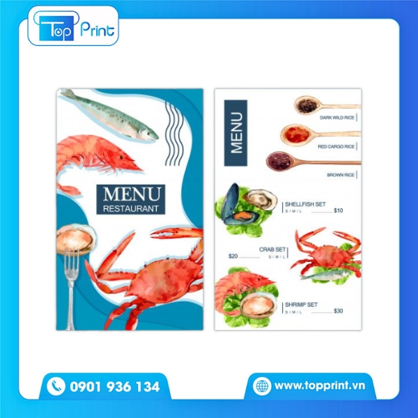 Menu Hải Sản Thiết Kế Tối Giản