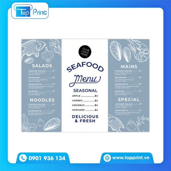 Menu Hải Sản Cho Nhà Hàng Phong Cách Nhật