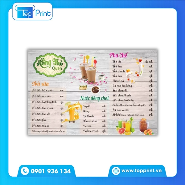 Menu Qu&aacute;n Ăn Vặt C&oacute; &Eacute;p Kim Logo Sang Trọng