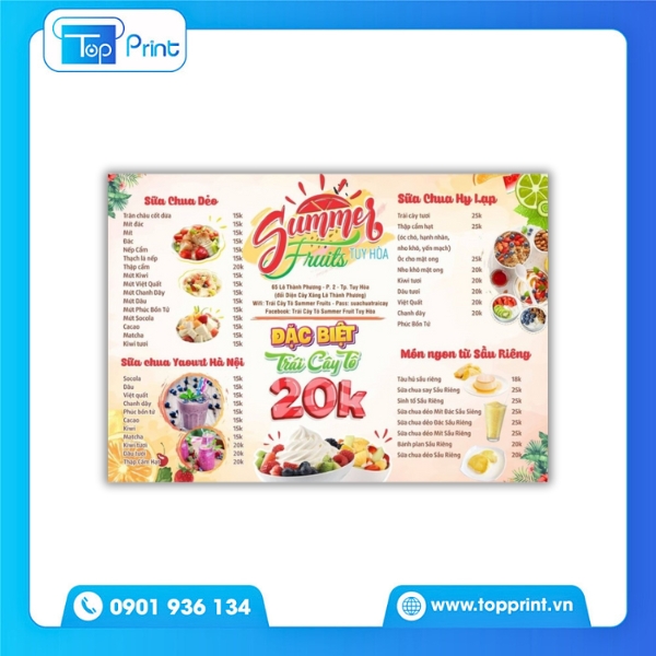 Menu Gấp 2 In Tr&ecirc;n Giấy Kraft Vintage