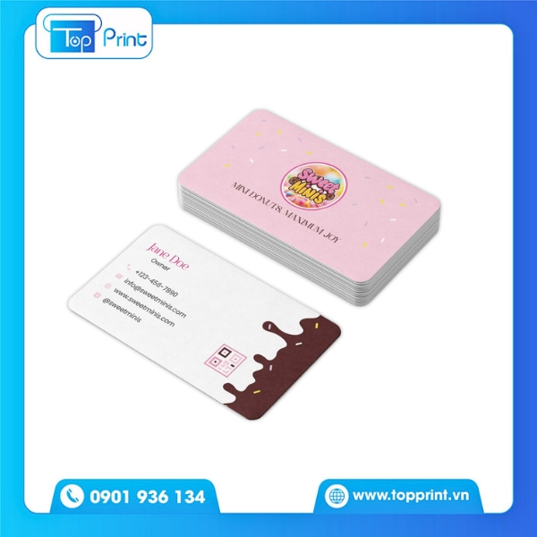 In name card trà sữa chất liệu giấy mỹ thuật