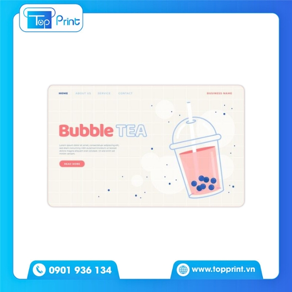 Name card thương hiệu trà sữa trẻ trung