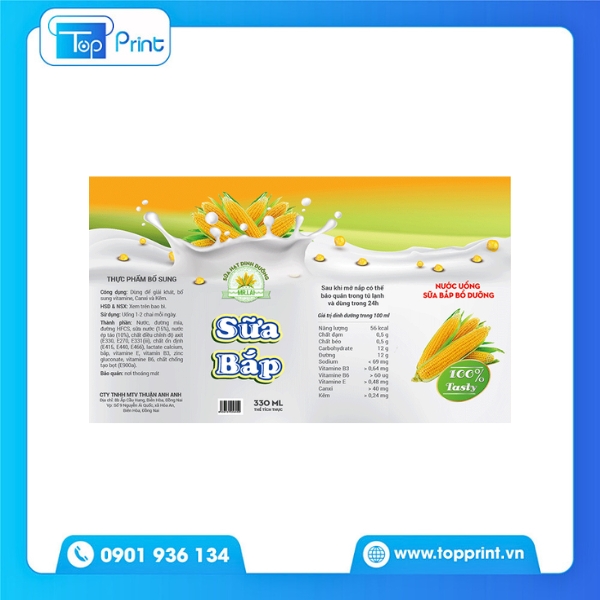 Thiết Kế Tem Nhãn Sữa Bắp Tự Làm Tại Nhà