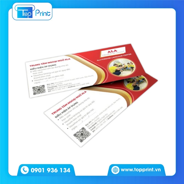 In voucher học tiếng Anh ép kim sang trọng