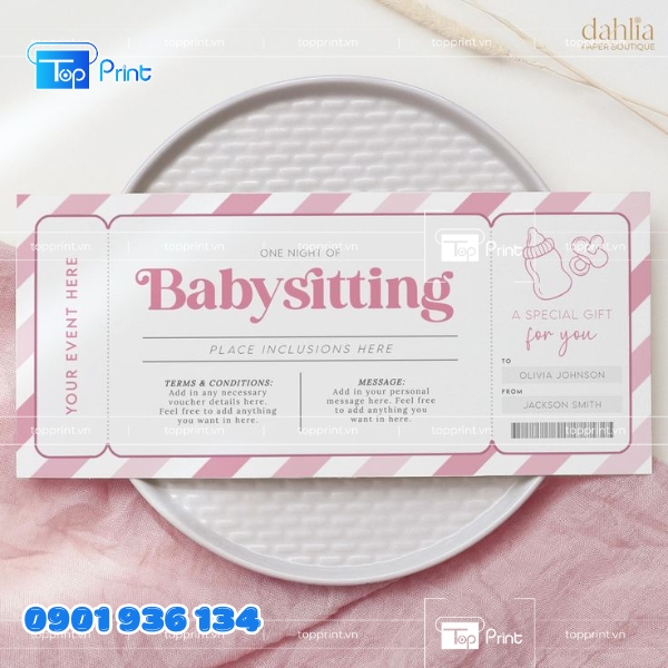 Mẫu voucher Mẹ và Bé in offset sắc nét tại Topprint
