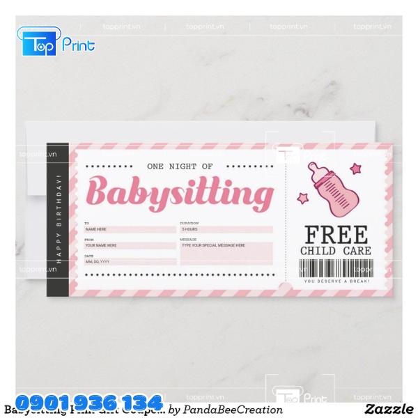 Mẫu voucher Mẹ và Bé với logo thương hiệu nổi bật