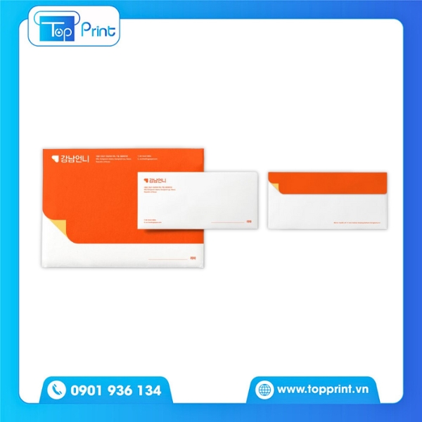 Mẫu bao thư c&ocirc;ng ty m&agrave;u đỏ nhận diện mạnh