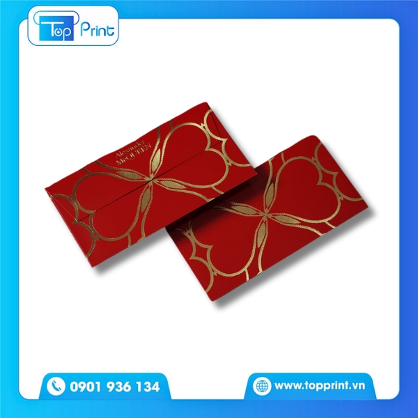 Mẫu Bao Thư Đỏ Họa Tiết Tài Lộc Phú Quý