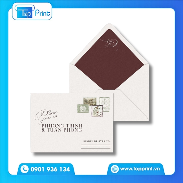 Bao thư thiệp cưới in theo yêu cầu nhanh gọn