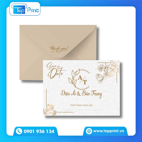 Bao thư thiệp cưới in theo yêu cầu nhanh gọn