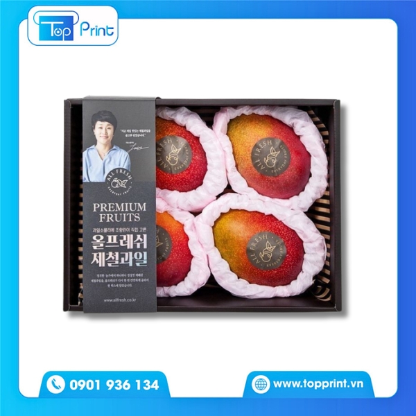 Thiết kế hộp giấy đựng tr&aacute;i c&acirc;y hiện đại