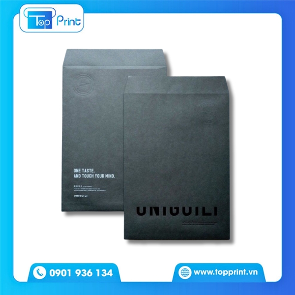 Mẫu in bao thư a4 ép kim đẹp mắt